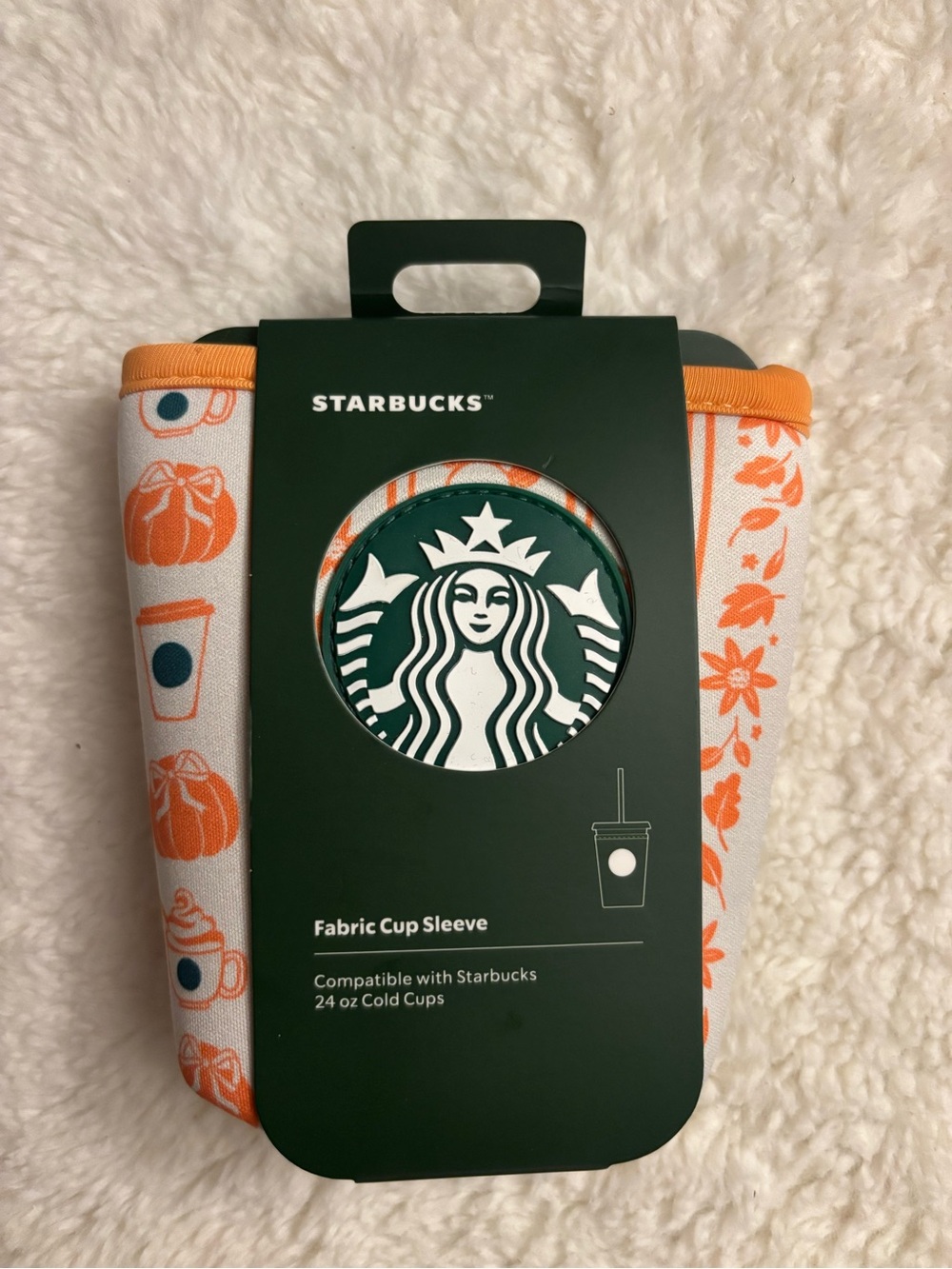 Starbucks Disney parks Fall themed Seasonal Fabric Cup Sleeve